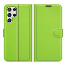 For Samsung Galaxy S22 Ultra 5G Litchi Texture Horizontal Flip Protective Case with Holder & Card Slots & Wallet(Green)