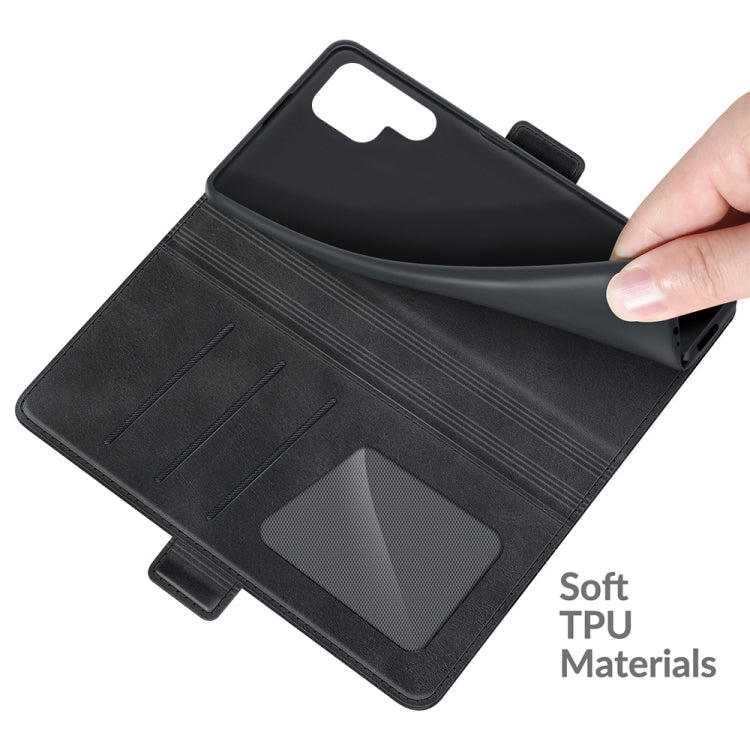 For Samsung Galaxy S22 Ultra 5G Dual-side Magnetic Buckle Horizontal Flip Leather Case with Holder & Card Slots & Wallet(Black)