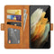 For Samsung Galaxy S22 Ultra 5G Dual-side Magnetic Buckle Horizontal Flip Leather Case with Holder & Card Slots & Wallet(Yellow)