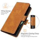 For Samsung Galaxy S22 Ultra 5G Dual-side Magnetic Buckle Horizontal Flip Leather Case with Holder & Card Slots & Wallet(Yellow)