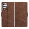 For Samsung Galaxy S22 Ultra 5G Dual-side Magnetic Buckle Horizontal Flip Leather Case with Holder & Card Slots & Wallet(Brown)