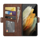 For Samsung Galaxy S22 Ultra 5G Dual-side Magnetic Buckle Horizontal Flip Leather Case with Holder & Card Slots & Wallet(Brown)