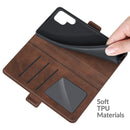 For Samsung Galaxy S22 Ultra 5G Dual-side Magnetic Buckle Horizontal Flip Leather Case with Holder & Card Slots & Wallet(Brown)