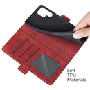 For Samsung Galaxy S22 Ultra 5G Dual-side Magnetic Buckle Horizontal Flip Leather Case with Holder & Card Slots & Wallet(Red)