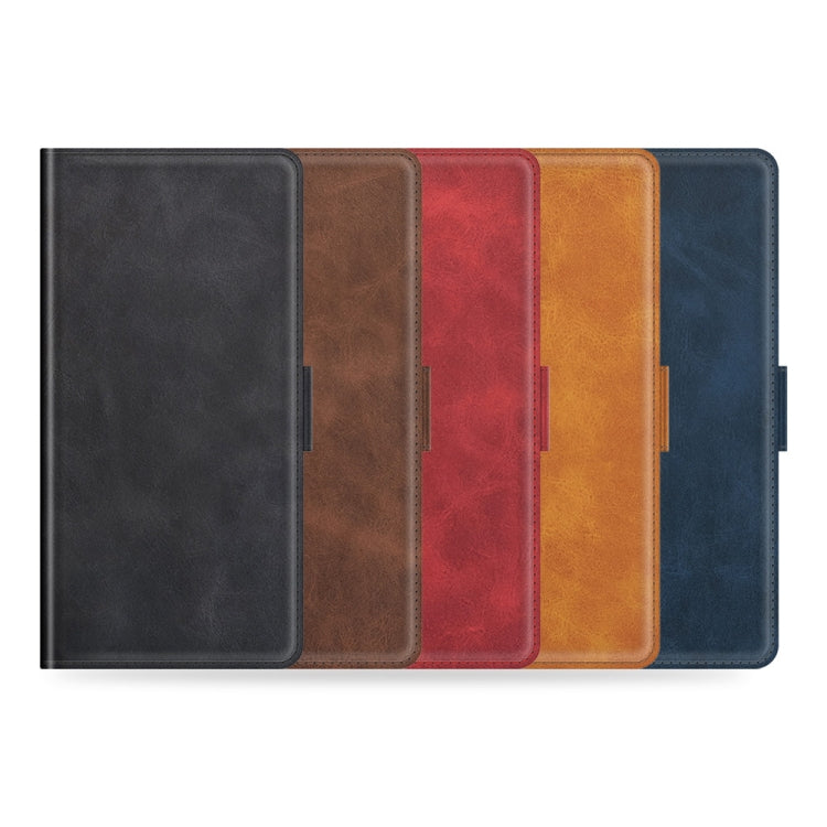 For Samsung Galaxy S22 Ultra 5G Dual-side Magnetic Buckle Horizontal Flip Leather Case with Holder & Card Slots & Wallet(Brown)