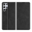 For Samsung Galaxy S22 Ultra 5G Retro-skin Business Magnetic Suction Leather Case with Holder & Card Slots & Wallet(Black)