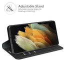For Samsung Galaxy S22 Ultra 5G Retro-skin Business Magnetic Suction Leather Case with Holder & Card Slots & Wallet(Black)