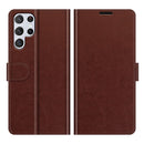 For Samsung Galaxy S22 Ultra 5G R64 Texture Single Horizontal Flip Protective Case with Holder & Card Slots & Wallet& Photo Frame(Brown)
