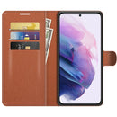 For Samsung Galaxy S22+ 5G Litchi Texture Horizontal Flip Protective Case with Holder & Card Slots & Wallet(Brown)
