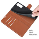 For Samsung Galaxy S22+ 5G Litchi Texture Horizontal Flip Protective Case with Holder & Card Slots & Wallet(Brown)