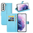 For Samsung Galaxy S22+ 5G Litchi Texture Horizontal Flip Protective Case with Holder & Card Slots & Wallet(Blue)