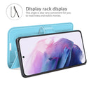 For Samsung Galaxy S22+ 5G Litchi Texture Horizontal Flip Protective Case with Holder & Card Slots & Wallet(Blue)