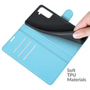 For Samsung Galaxy S22+ 5G Litchi Texture Horizontal Flip Protective Case with Holder & Card Slots & Wallet(Blue)