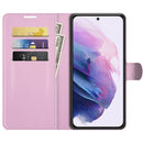 For Samsung Galaxy S22+ 5G Litchi Texture Horizontal Flip Protective Case with Holder & Card Slots & Wallet(Pink)