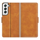 For Samsung Galaxy S22+ 5G Dual-side Magnetic Buckle Horizontal Flip Leather Case with Holder & Card Slots & Wallet(Yellow)