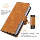 For Samsung Galaxy S22+ 5G Dual-side Magnetic Buckle Horizontal Flip Leather Case with Holder & Card Slots & Wallet(Yellow)