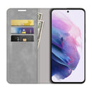 For Samsung Galaxy S22+ 5G Retro-skin Business Magnetic Suction Leather Case with Holder & Card Slots & Wallet(Grey)