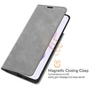 For Samsung Galaxy S22+ 5G Retro-skin Business Magnetic Suction Leather Case with Holder & Card Slots & Wallet(Grey)