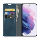 For Samsung Galaxy S22+ 5G Retro-skin Business Magnetic Suction Leather Case with Holder & Card Slots & Wallet(Dark Blue)