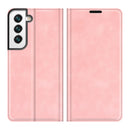 For Samsung Galaxy S22+ 5G Retro-skin Business Magnetic Suction Leather Case with Holder & Card Slots & Wallet(Pink)