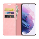 For Samsung Galaxy S22+ 5G Retro-skin Business Magnetic Suction Leather Case with Holder & Card Slots & Wallet(Pink)
