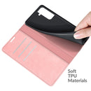 For Samsung Galaxy S22+ 5G Retro-skin Business Magnetic Suction Leather Case with Holder & Card Slots & Wallet(Pink)