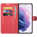 For Samsung S22 Litchi Texture Horizontal Flip Protective Case with Holder & Card Slots & Wallet(Red)
