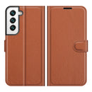 For Samsung S22 Litchi Texture Horizontal Flip Protective Case with Holder & Card Slots & Wallet(Brown)