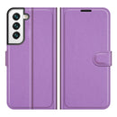 For Samsung S22 Litchi Texture Horizontal Flip Protective Case with Holder & Card Slots & Wallet(Purple)