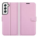 For Samsung S22 Litchi Texture Horizontal Flip Protective Case with Holder & Card Slots & Wallet(Pink)