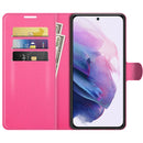 For Samsung S22 Litchi Texture Horizontal Flip Protective Case with Holder & Card Slots & Wallet(Rose Red)