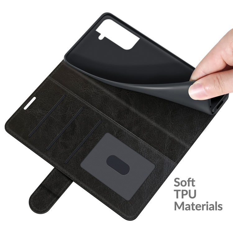 For Samsung Galaxy S22 5G R64 Texture Single Horizontal Flip Protective Case with Holder & Card Slots & Wallet& Photo Frame(Black)
