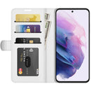 For Samsung Galaxy S22 5G R64 Texture Single Horizontal Flip Protective Case with Holder & Card Slots & Wallet& Photo Frame(White)