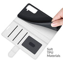 For Samsung Galaxy S22 5G R64 Texture Single Horizontal Flip Protective Case with Holder & Card Slots & Wallet& Photo Frame(White)