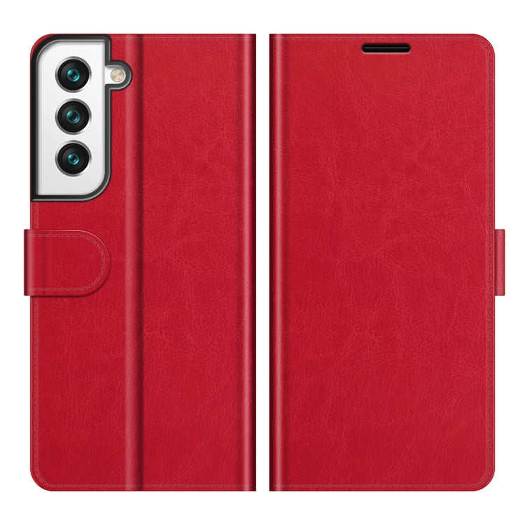 For Samsung Galaxy S22 5G R64 Texture Single Horizontal Flip Protective Case with Holder & Card Slots & Wallet& Photo Frame(Red)
