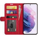 For Samsung Galaxy S22 5G R64 Texture Single Horizontal Flip Protective Case with Holder & Card Slots & Wallet& Photo Frame(Red)
