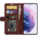 For Samsung Galaxy S22 5G R64 Texture Single Horizontal Flip Protective Case with Holder & Card Slots & Wallet& Photo Frame(Brown)