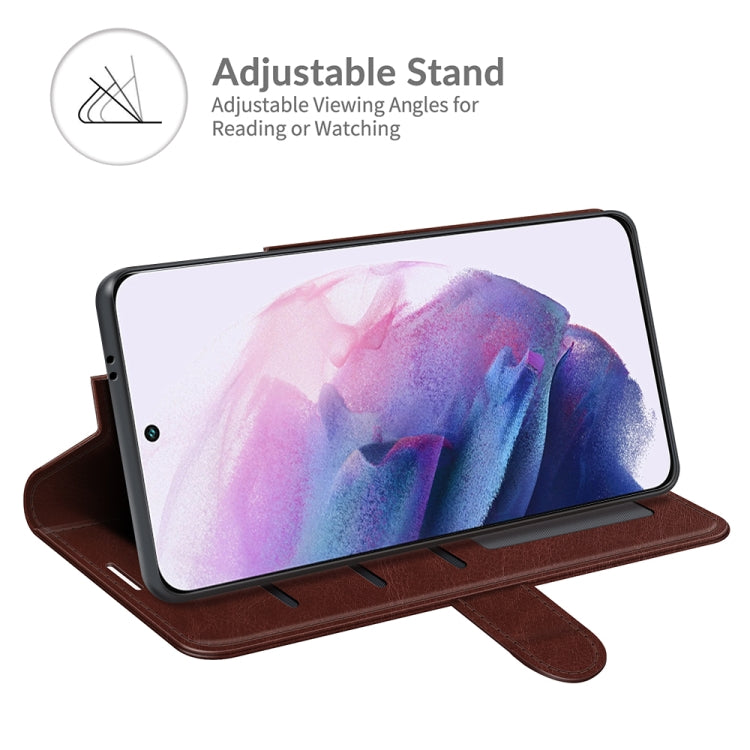 For Samsung Galaxy S22 5G R64 Texture Single Horizontal Flip Protective Case with Holder & Card Slots & Wallet& Photo Frame(Brown)