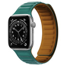 Silicone Magnetic Strap Watch Band For Apple Watch Series 8&7 45mm / SE 2&6&SE&5&4 44mm / 3&2&1 42mm(Dark Green)