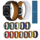 Silicone Magnetic Strap Watch Band For Apple Watch Series 8&7 45mm / SE 2&6&SE&5&4 44mm / 3&2&1 42mm(Dark Green)