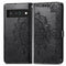 For Google Pixel 6 Mandala Embossing Pattern Horizontal Flip Leather Case with Holder & Card Slots & Wallet & Lanyard(Black)