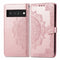 For Google Pixel 6 Mandala Embossing Pattern Horizontal Flip Leather Case with Holder & Card Slots & Wallet & Lanyard(Rose Gold)