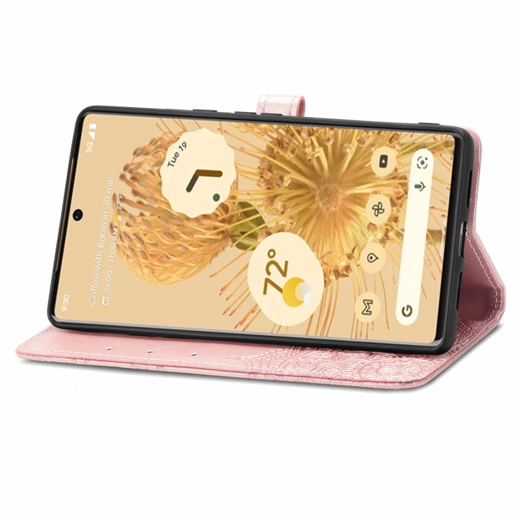 For Google Pixel 6 Mandala Embossing Pattern Horizontal Flip Leather Case with Holder & Card Slots & Wallet & Lanyard(Rose Gold)