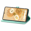 For Google Pixel 6 Mandala Embossing Pattern Horizontal Flip Leather Case with Holder & Card Slots & Wallet & Lanyard(Green)