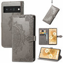 For Google Pixel 6 Mandala Embossing Pattern Horizontal Flip Leather Case with Holder & Card Slots & Wallet & Lanyard(Gray)