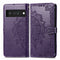 For Google Pixel 6 Mandala Embossing Pattern Horizontal Flip Leather Case with Holder & Card Slots & Wallet & Lanyard(Purple)