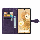 For Google Pixel 6 Mandala Embossing Pattern Horizontal Flip Leather Case with Holder & Card Slots & Wallet & Lanyard(Purple)