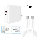 A6 65W QC 3.0 USB + PD USB-C / Type-C Dual Fast Charging Laptop Adapter + 1m USB-C / Type-C to USB-C / Type-C Data Cable Set for MacBook Series, US Plug + EU Plug