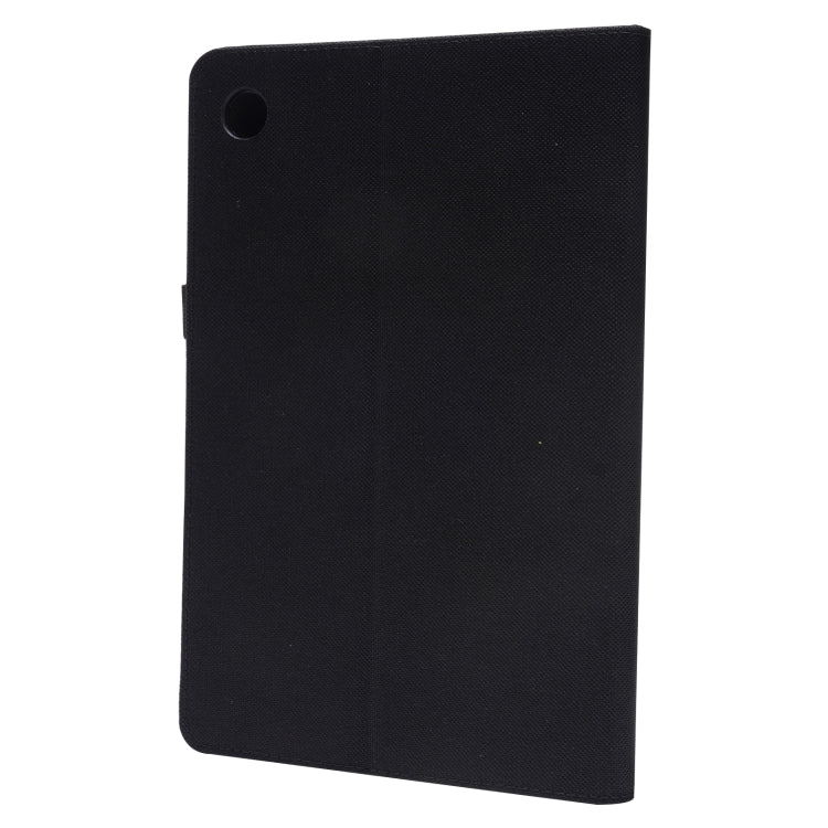 For Samsung Galaxy Tab A8 10.5 2021 Horizontal Flip Fabric PU Leather Tablet Case with Card Slots & Holder(Black)