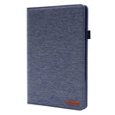 For Samsung Galaxy Tab A8 10.5 2021 Horizontal Flip Fabric PU Leather Tablet Case with Card Slots & Holder(Blue)